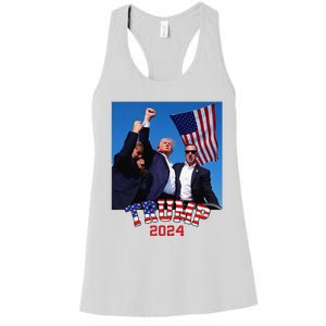 Trump 2024 HeLl Never Stop Fighting To Save America Women's Racerback Tank