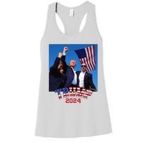 Trump 2024 HeLl Never Stop Fighting To Save America Women's Racerback Tank