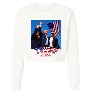 Trump 2024 HeLl Never Stop Fighting To Save America Cropped Pullover Crew