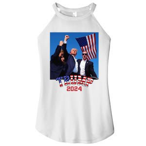 Trump 2024 HeLl Never Stop Fighting To Save America Women's Perfect Tri Rocker Tank