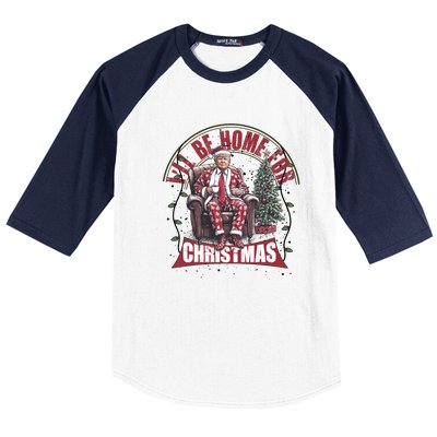 Trump 2024 ILl Be Home For Christmas Baseball Sleeve Shirt