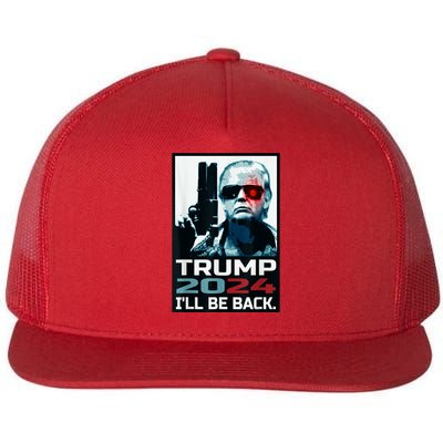 Trump 2024 | I'll Be Back | Elect Donald Trump 2024 Election Flat Bill Trucker Hat