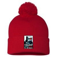 Trump 2024 | I'll Be Back | Elect Donald Trump 2024 Election Pom Pom 12in Knit Beanie