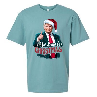 Trump 2024 ILl Be Home For Christmas Sueded Cloud Jersey T-Shirt