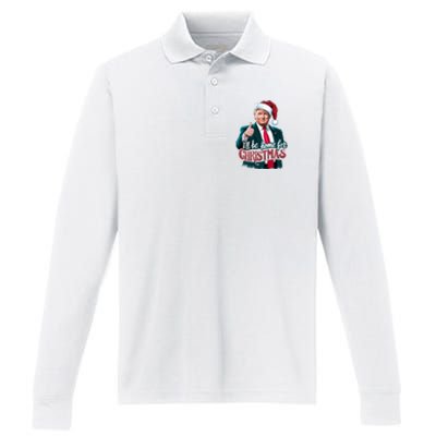 Trump 2024 ILl Be Home For Christmas Performance Long Sleeve Polo