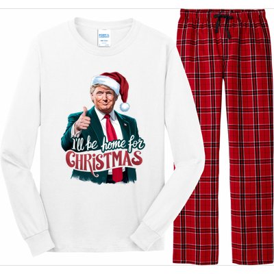 Trump 2024 ILl Be Home For Christmas Long Sleeve Pajama Set