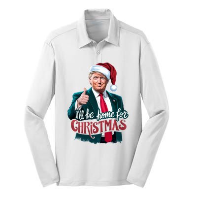 Trump 2024 ILl Be Home For Christmas Silk Touch Performance Long Sleeve Polo