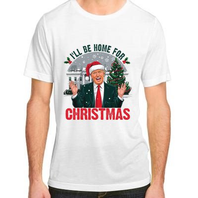 Trump 2024 ILl Be Home For Christmas Funny Santa Claus Adult ChromaSoft Performance T-Shirt