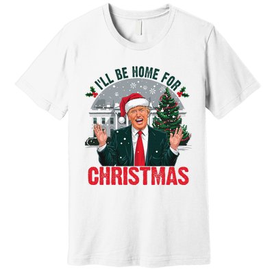 Trump 2024 ILl Be Home For Christmas Funny Santa Claus Premium T-Shirt