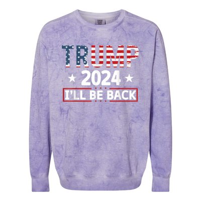 Trump 2024 Ill Be Back Will Support Colorblast Crewneck Sweatshirt