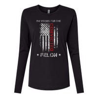 Trump 2024 IM Voting For The Convicted Felon Womens Cotton Relaxed Long Sleeve T-Shirt