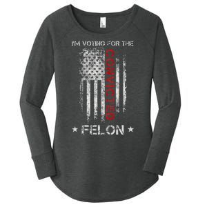 Trump 2024 IM Voting For The Convicted Felon Women's Perfect Tri Tunic Long Sleeve Shirt