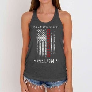 Trump 2024 IM Voting For The Convicted Felon Women's Knotted Racerback Tank