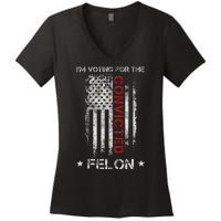 Trump 2024 IM Voting For The Convicted Felon Women's V-Neck T-Shirt