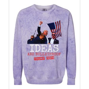 Trump 2024 Ideas Are Bulletproof Trump 2024 Colorblast Crewneck Sweatshirt