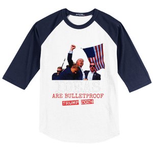 Trump 2024 Ideas Are Bulletproof Trump 2024 Baseball Sleeve Shirt