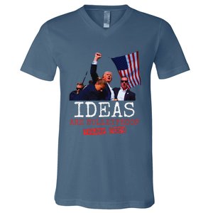 Trump 2024 Ideas Are Bulletproof Trump 2024 V-Neck T-Shirt