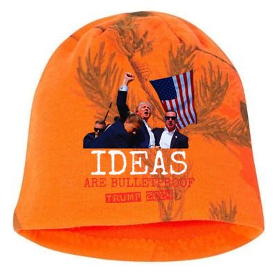 Trump 2024 Ideas Are Bulletproof Trump 2024 Kati - Camo Knit Beanie