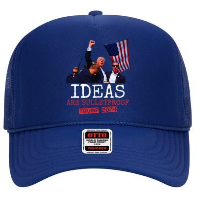 Trump 2024 Ideas Are Bulletproof Trump 2024 High Crown Mesh Back Trucker Hat