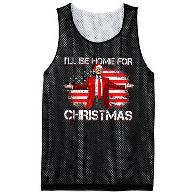 Trump 2024 ILl Be Home For Christmas Funny Trump Xmas 2024 Mesh Reversible Basketball Jersey Tank