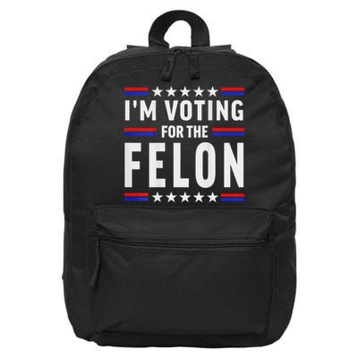 Trump 2024 IM Voting For The Felon Front And Back 16 in Basic Backpack