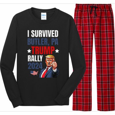 Trump 2024 I Survived Trump Rally Butler Pa Shooting Ear Long Sleeve Pajama Set