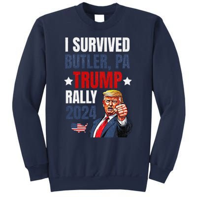 Trump 2024 I Survived Trump Rally Butler Pa Shooting Ear Sweatshirt