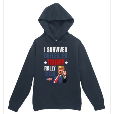 Trump 2024 I Survived Trump Rally Butler Pa Shooting Ear Urban Pullover Hoodie