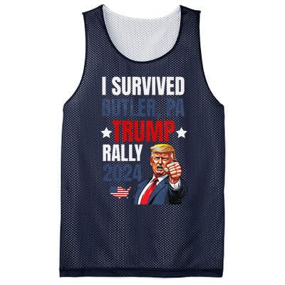 Trump 2024 I Survived Trump Rally Butler Pa Shooting Ear Mesh Reversible Basketball Jersey Tank