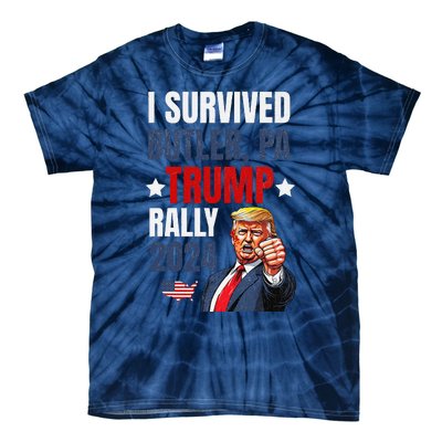 Trump 2024 I Survived Trump Rally Butler Pa Shooting Ear Tie-Dye T-Shirt