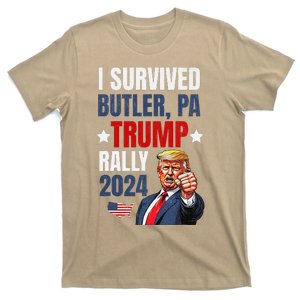 Trump 2024 I Survived Trump Rally Butler Pa Shooting Ear T-Shirt