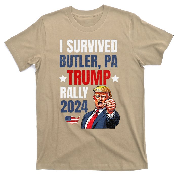 Trump 2024 I Survived Trump Rally Butler Pa Shooting Ear T-Shirt