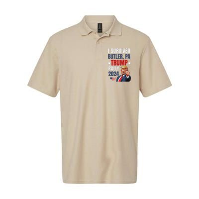 Trump 2024 I Survived Trump Rally Butler Pa Shooting Ear Softstyle Adult Sport Polo