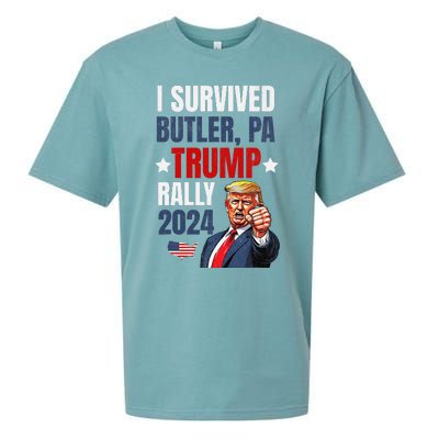 Trump 2024 I Survived Trump Rally Butler Pa Shooting Ear Sueded Cloud Jersey T-Shirt