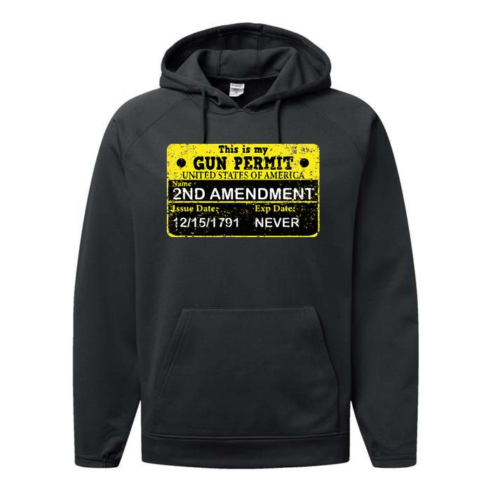 The 2a Is My Gun Permit Proud American Pro 2nd Amendment Performance Fleece Hoodie