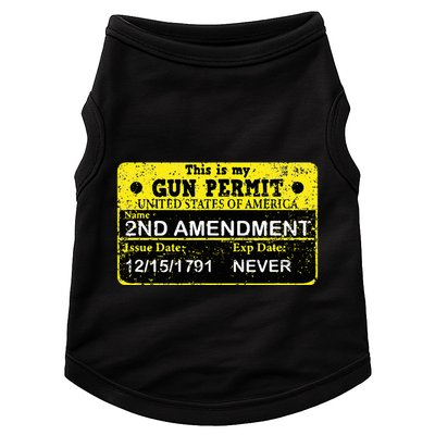 The 2a Is My Gun Permit Proud American Pro 2nd Amendment Doggie Tank