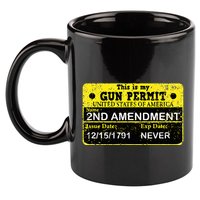 The 2a Is My Gun Permit Proud American Pro 2nd Amendment 11oz C Handle Ceramic Mug