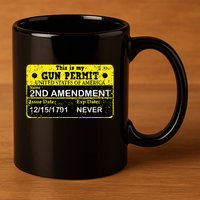 The 2a Is My Gun Permit Proud American Pro 2nd Amendment 11oz C Handle Ceramic Mug