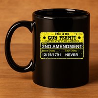 The 2a Is My Gun Permit Proud American Pro 2nd Amendment 11oz C Handle Ceramic Mug