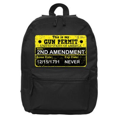 The 2a Is My Gun Permit Proud American Pro 2nd Amendment 16 in Basic Backpack