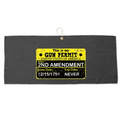 The 2a Is My Gun Permit Proud American Pro 2nd Amendment Large Microfiber Waffle Golf Towel