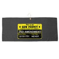 The 2a Is My Gun Permit Proud American Pro 2nd Amendment Large Microfiber Waffle Golf Towel