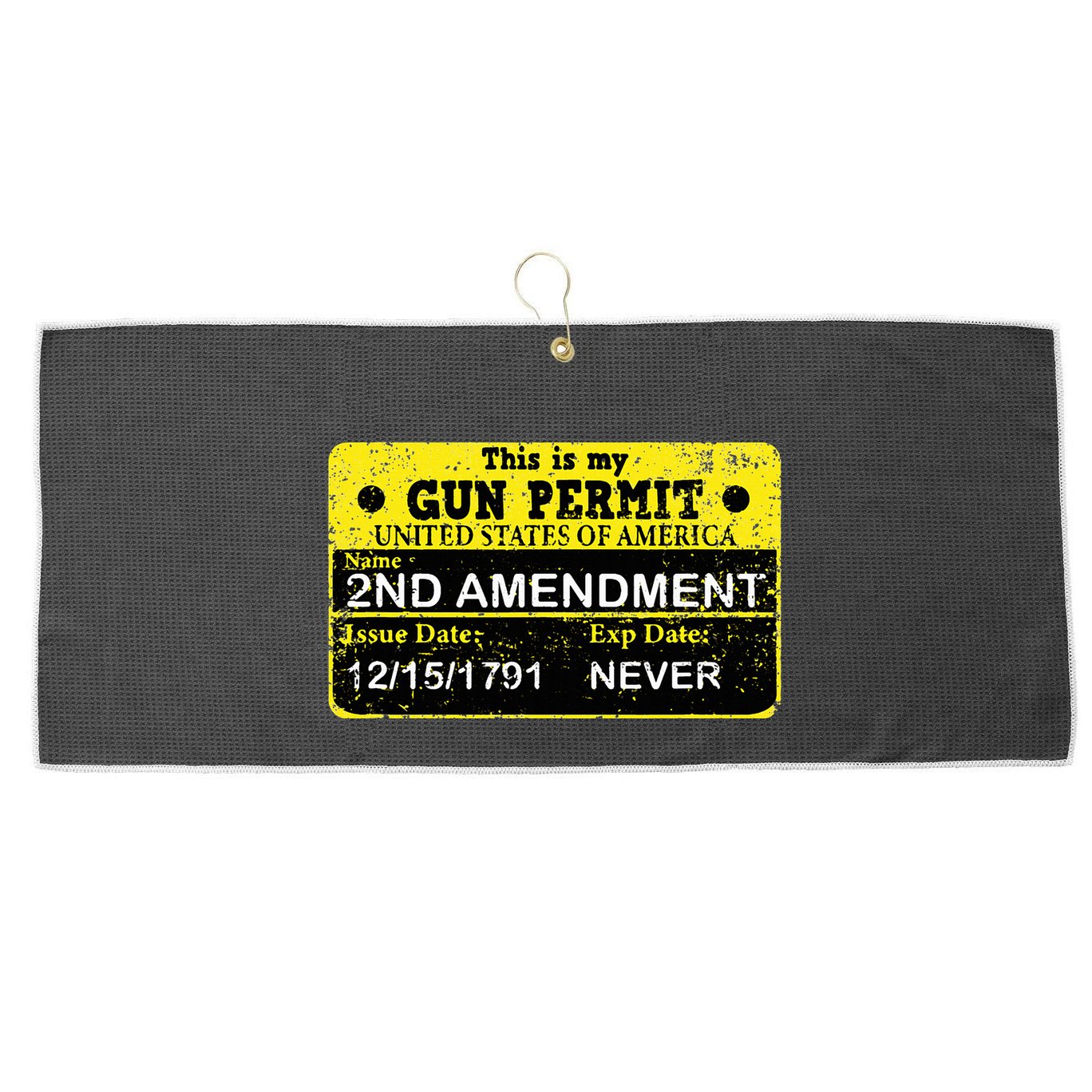The 2a Is My Gun Permit Proud American Pro 2nd Amendment Large Microfiber Waffle Golf Towel