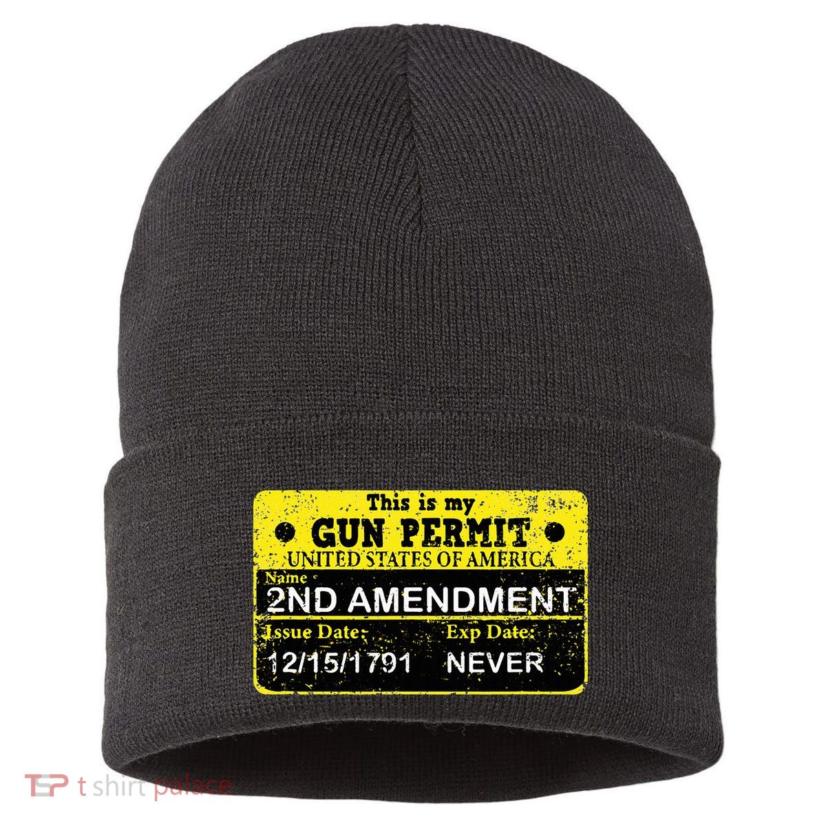 The 2a Is My Gun Permit Proud American Pro 2nd Amendment Sustainable Knit Beanie