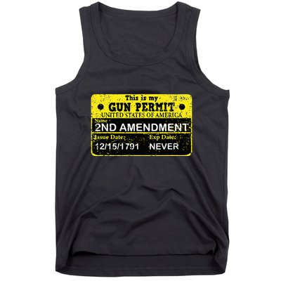 The 2a Is My Gun Permit Proud American Pro 2nd Amendment Tank Top