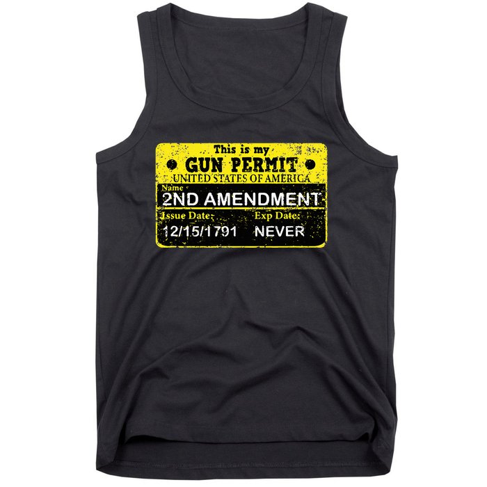 The 2a Is My Gun Permit Proud American Pro 2nd Amendment Tank Top