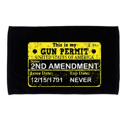 The 2a Is My Gun Permit Proud American Pro 2nd Amendment Microfiber Hand Towel
