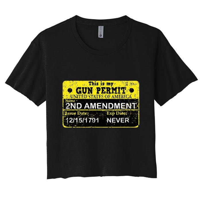 The 2a Is My Gun Permit Proud American Pro 2nd Amendment Women's Crop Top Tee