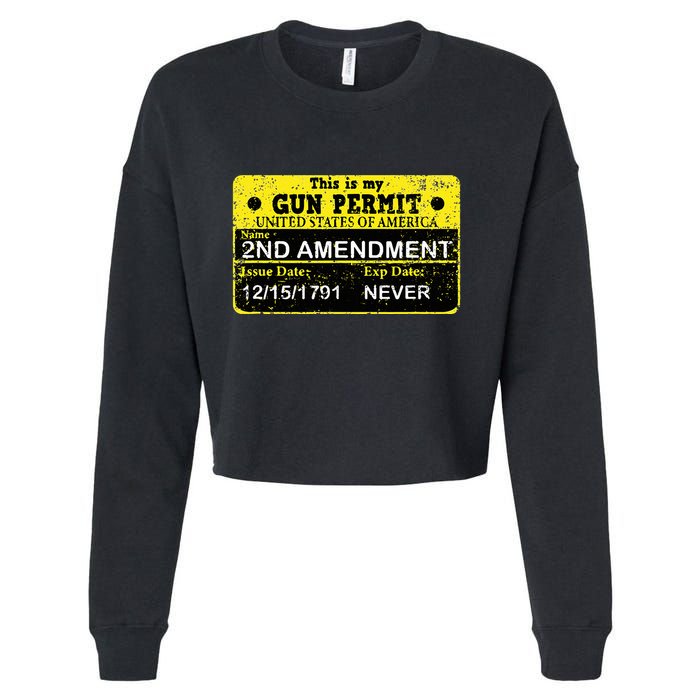 The 2a Is My Gun Permit Proud American Pro 2nd Amendment Cropped Pullover Crew