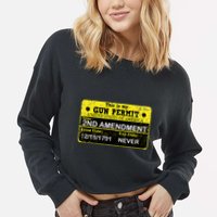 The 2a Is My Gun Permit Proud American Pro 2nd Amendment Cropped Pullover Crew